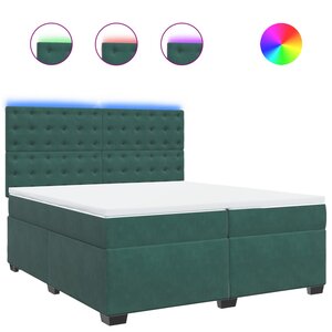 vidaXL Sommier à lattes de lit et matelas Vert foncé 200x200cm Velours