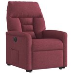 vidaXL Fauteuil inclinable électrique rouge bordeaux tissu