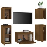 vidaXL Meubles TV 5 Pièces Marron miel Bois massif de pin
