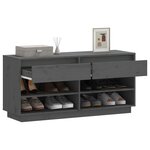 vidaXL Armoire à chaussures Gris 110x34x52 cm Bois de pin massif