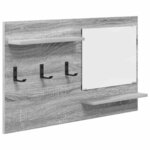 vidaXL Porte-manteau mural avec étagère Sonoma gris 90 x 10 x 50 cm