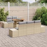 vidaXL Ensemble de salle à manger pour jardin 6 Pièces Beige et gris