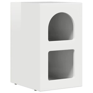 vidaXL Table de chevet Blanc brillant 29 5 x 35 x 50 cm