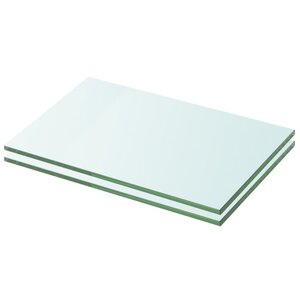 vidaXL Panneaux d'étagère 2 Pièces Verre Transparent 20 x 25 cm