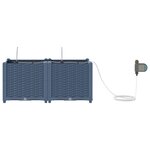 vidaXL Cache-pot de jardin Basketweave Gris 40 x 40 x 126cm Plastique