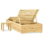 vidaXL Chaise longue avec table Bois de pin imprégné de vert