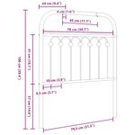 vidaXL Tête de lit de remplacement métal noir 80 cm