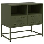 vidaXL Meuble TV vert olive 68x39x60 5 cm acier
