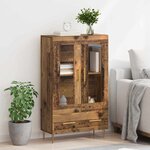 vidaXL Haut Armoire avec tiroir Bois Ancien 69 5 x 31 x 115 cm
