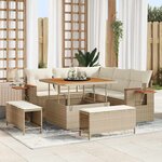 vidaXL Ensemble de canapé de jardin avec coussin 8 Pièces beige et crème