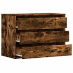 vidaXL Commode d'angle chêne fumé 80x41x58 cm bois d'ingénierie