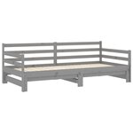 vidaXL Lit coulissant sans matelas gris 2x(90x200) cm