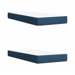 vidaXL Sommier à lattes de lit avec matelas Bleu 200x200 cm Tissu