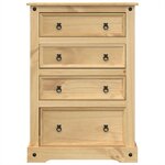 vidaXL Commode Corona 80x43x114 cm bois massif de pin