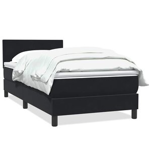 vidaXL Sommier à lattes de lit avec matelas noir 80x220 cm velours