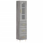 vidaXL Buffet haut Sonoma gris 34 5x34x180 cm Bois d'ingénierie