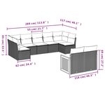vidaXL Salon de jardin avec coussins 9 Pièces beige résine tressée
