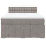vidaXL Sommier à lattes de lit avec matelas Taupe 160x200 cm Tissu