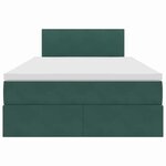 vidaXL Lit de Rangement avec matelas Vert foncé 120 x 200 cm Velours