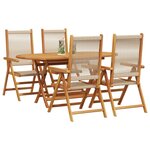 vidaXL Ensemble de salle à manger pour jardin 5 Pièces Beige