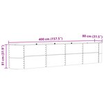 Bac surélevé marron vidaXL 400x80x81 cm en acier galvanisé