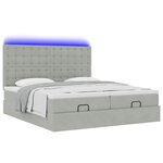vidaXL Cadre de lit ottoman avec matelas gris clair 200x200 cm velours
