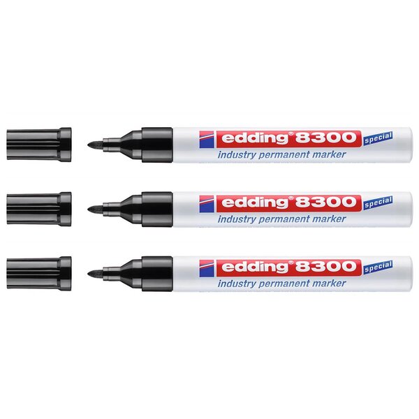 Marqueur Permanent Spécial Industrie 8300 Noir Pointe Ronde 1 5-3 mm x 3 EDDING