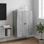 vidaXL Armoire Murale Sonoma gris 66 x 34 5 x 90 cm Bois d'ingénierie