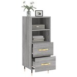 vidaXL Buffet Sonoma gris 34 5x34x90 cm Bois d'ingénierie