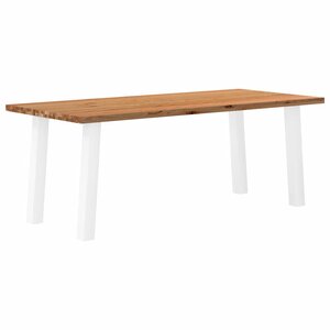 vidaXL Table à manger marron clair bois de chêne massif rectangulaire