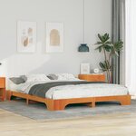 vidaXL Cadre de lit surélevé avec stockage Marron Bois massif en pin