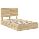 vidaXL Lit de Rangement Chêne Sonoma 135 x 190 cm Bois d'ingénierie