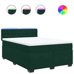 vidaXL Sommier à lattes de lit et matelas Vert foncé 140x190cm Velours