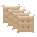 vidaXL Chaises à manger d'extérieur lot de 3 et coussins Acacia massif
