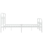 vidaXL Cadre de lit métal sans matelas et pied de lit blanc 140x190 cm