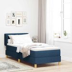 Lit à ressort vidaXL avec matelas - Bleu - 80x200 cm - Tissu