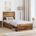 vidaXL Cadre de lit Bois ancien 75 x 190 cm Bois de pin massif