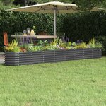 vidaXL Lit surélevé de jardin Acier enduit de poudre Anthracite