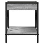 vidaXL Table de chevet avec LED infini sonoma gris 40x40x49 cm