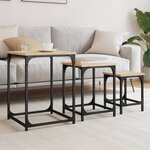 vidaXL Tables basses gigognes 3 Pièces chêne sonoma bois d'ingénierie