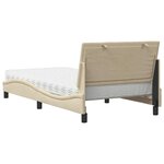 vidaXL Lit avec matelas Hanko crème 100x200 cm tissu