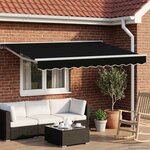 vidaXL Cadre de store manuel avec LEDs Noir et Blanc 3 5 x 2 5 m