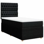 vidaXL Sommier à lattes de lit et matelas Noir 80x200 cm Tissu