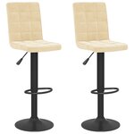 vidaXL Tabourets de bar lot de 2 crème velours