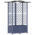 vidaXL Lit Élevé avec Treillis et Toit Gris 122 x 40 x 138 cm PP
