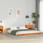 vidaXL Cadre de lit Marron cire 160 x 220 cm Bois massif en pin