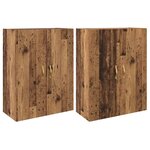 vidaXL Armoire Murale 2 Pièces Bois ancien 69 5 x 34 x 90 cm