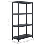 vidaXL Étagères de rangement 5 Pièces Noir 60x30x138 cm Plastique