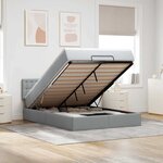 VidaXL Cadre de lit ottoman et matelas gris clair 140x200 cm tissu