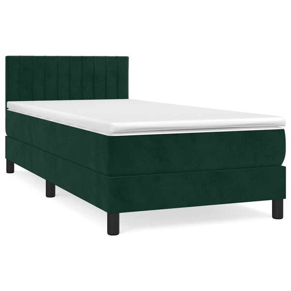 vidaXL Sommier à lattes de lit avec matelas Vert foncé 90x200 cm